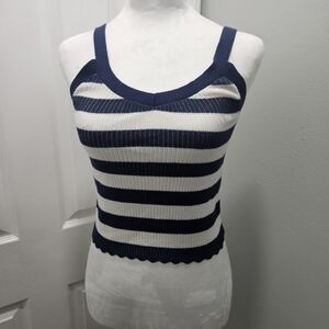 Universal Thread Navy and White Striped Tank Top